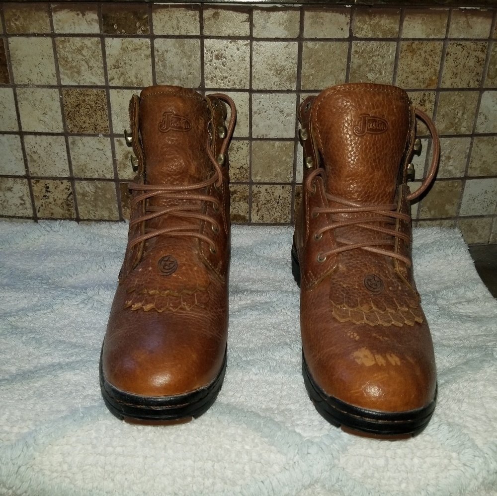 Womens Justin leather boots 8 1/2
